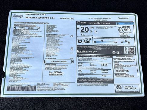 New 2025 Jeep Wrangler Unlimited Sport AWD/4WD image 24