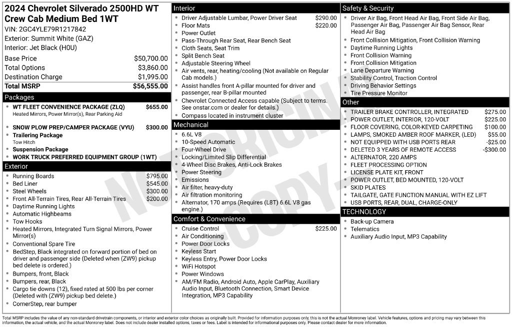 Used 2024 Chevrolet Silverado 2500 W/T w/ WT Fleet Convenience Package AWD/4WD image 56
