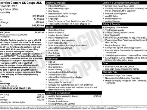 Used 2014 Chevrolet Camaro SS w/ RS Package RWD image 10