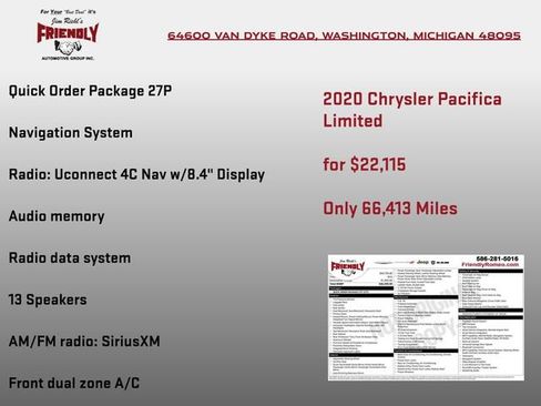 Used 2020 Chrysler Pacifica Limited FWD image 3