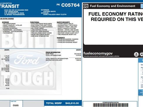 Used 2023 Ford Transit 350 w/ Interior Upgrade Package RWD image 7