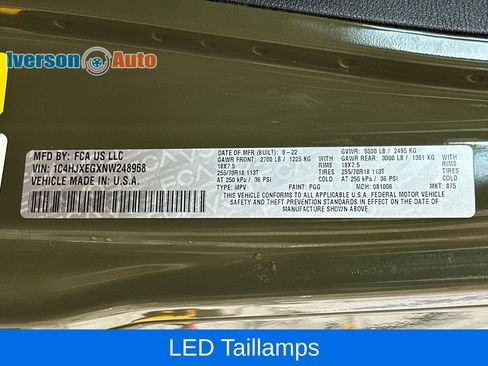 Used 2022 Jeep Wrangler Unlimited Sahara w/ LED Lighting Group AWD/4WD image 14