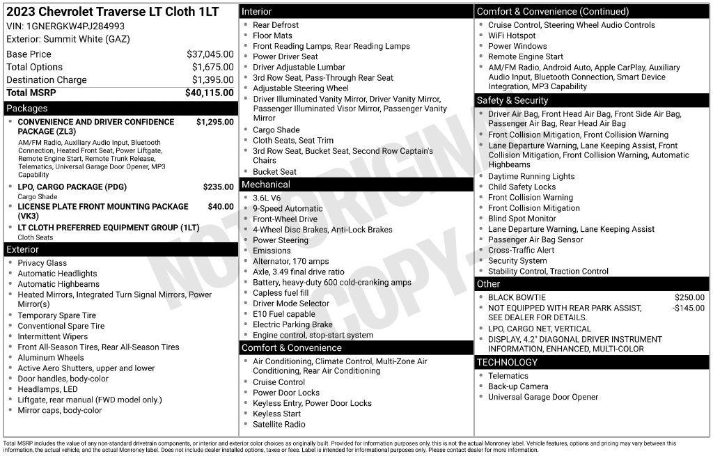Used 2023 Chevrolet Traverse LT FWD image 13