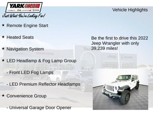 Certified 2022 Jeep Wrangler Unlimited Sport AWD/4WD image 13