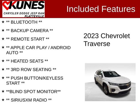 Used 2023 Chevrolet Traverse LT image 2