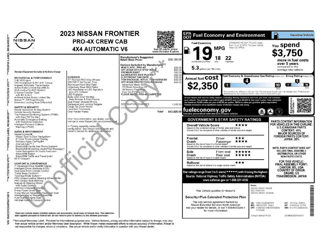 Used 2023 Nissan Frontier PRO-4X w/ Tow Package AWD/4WD image 5