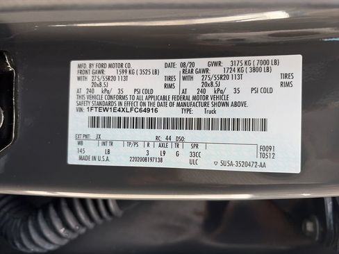 Used 2020 Ford F150 Lariat w/ Equipment Group 502A Luxury AWD/4WD image 35