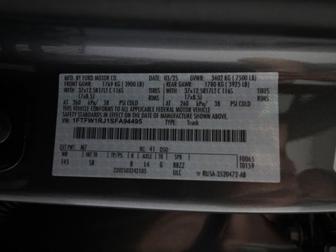 Used 2025 Ford F150 Raptor w/ Equipment Group 803A Raptor R image 39