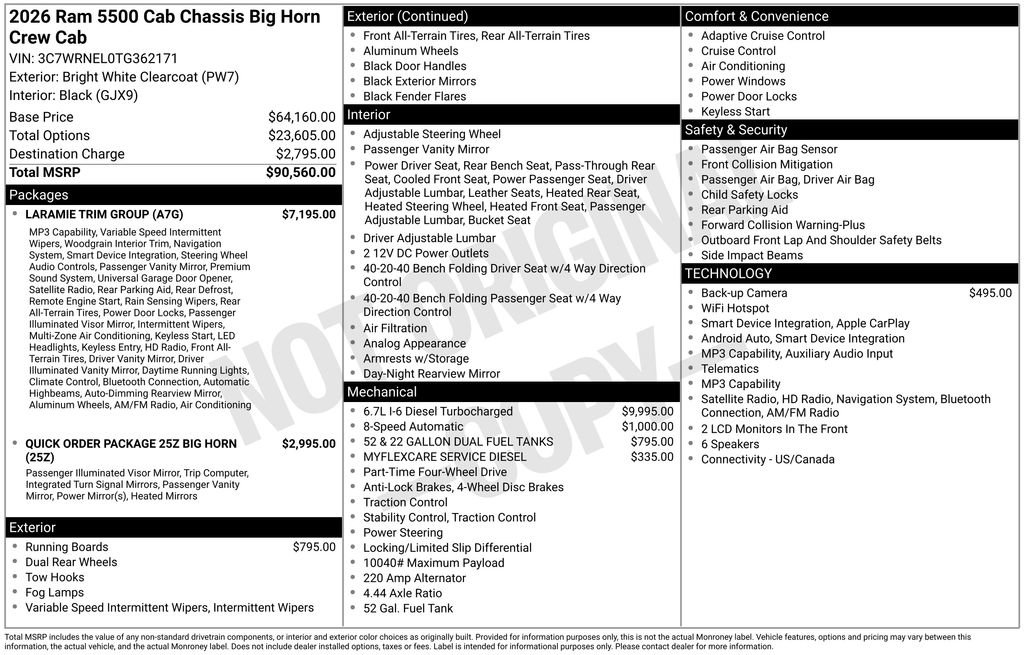 New 2026 RAM 5500 4x4 Crew Cab w/ Laramie Trim Package image 26