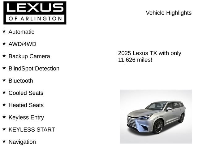 Certified 2025 Lexus TX 350 AWD w/ Technology Package image 7