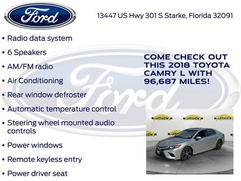 Used 2018 Toyota Camry SE w/ Moonroof Package image 15