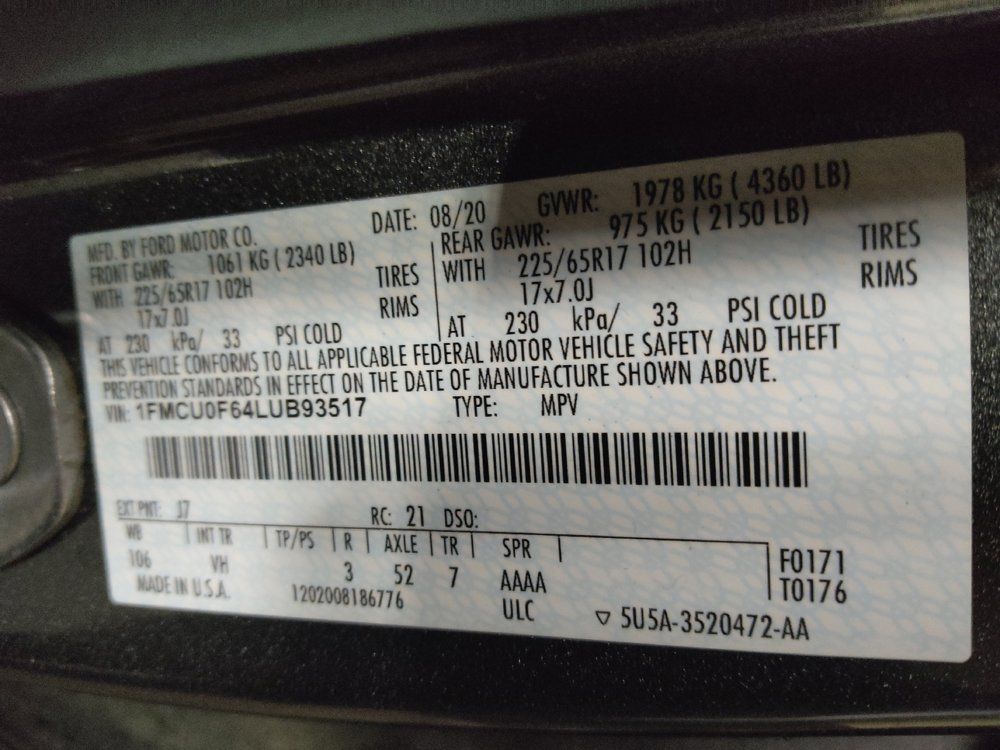Used 2020 Ford Escape S FWD image 33