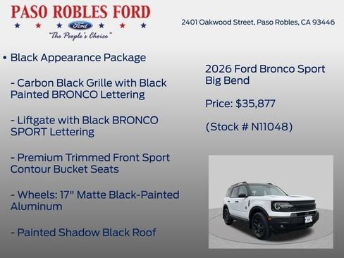 New 2026 Ford Bronco Sport Big Bend w/ Convenience Package AWD/4WD image 6