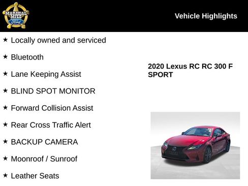 Used 2020 Lexus RC 300 F Sport w/ Navigation Package RWD image 2