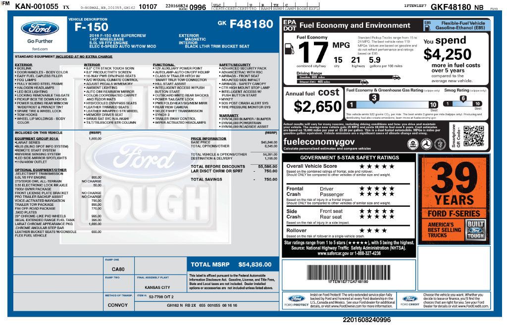 Used 2016 Ford F150 Lariat AWD/4WD image 19