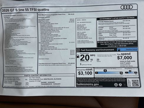 New 2026 Audi Q7 Premium Plus AWD/4WD image 49