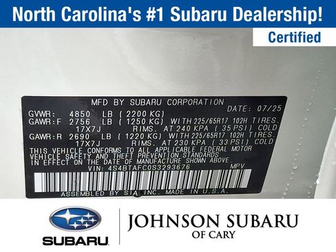 Used 2025 Subaru Outback Premium w/ Popular Package #1A image 20