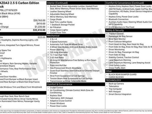New 2026 MAZDA MAZDA3 Carbon AWD/4WD image 35