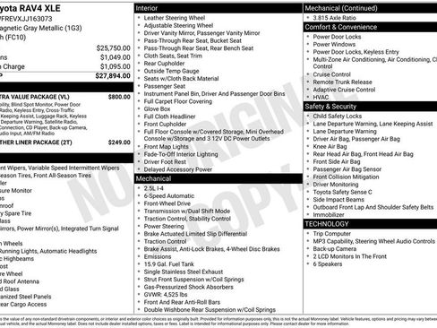Used 2018 Toyota RAV4 XLE w/ Plus Extra Value Package FWD image 42