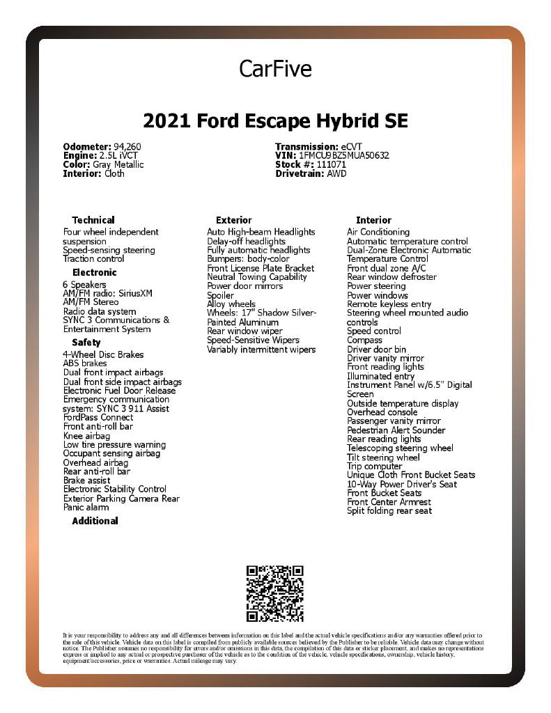 Used 2021 Ford Escape SE AWD/4WD image 29