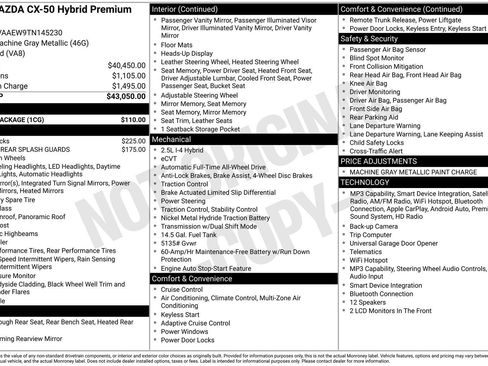 Certified 2026 MAZDA CX-50 2.5 Hybrid w/ Cargo Package AWD/4WD image 41