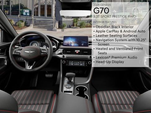 New 2026 Genesis G70 3.3T Sport Prestige RWD image 21