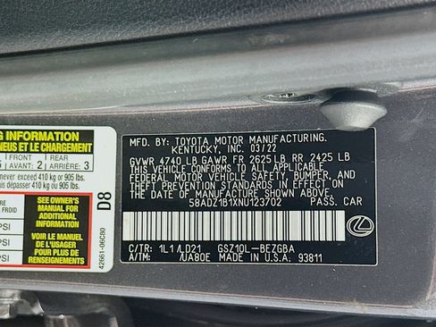 Used 2022 Lexus ES 350 w/ Premium Package FWD image 34