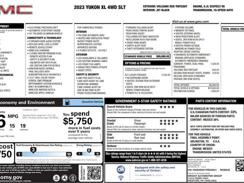Used 2023 GMC Yukon XL SLT w/ SLT Luxury Package AWD/4WD image 7