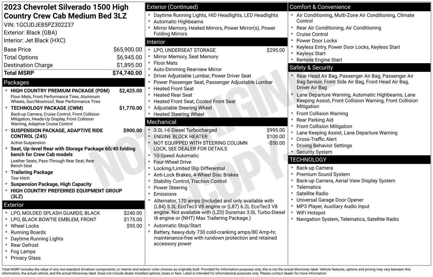 Used 2023 Chevrolet Silverado 1500 High Country w/ High Country Premium Package AWD/4WD image 1
