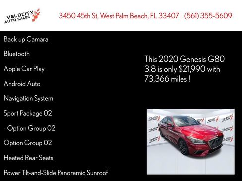Used 2020 Genesis G80 3.8 w/ Sport Package 02 RWD image 26