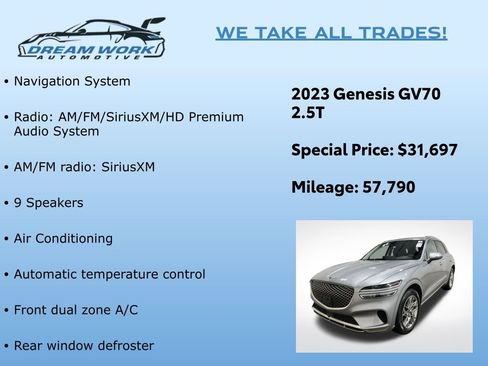 Used 2023 Genesis GV70 2.5T w/ Select Package image 2