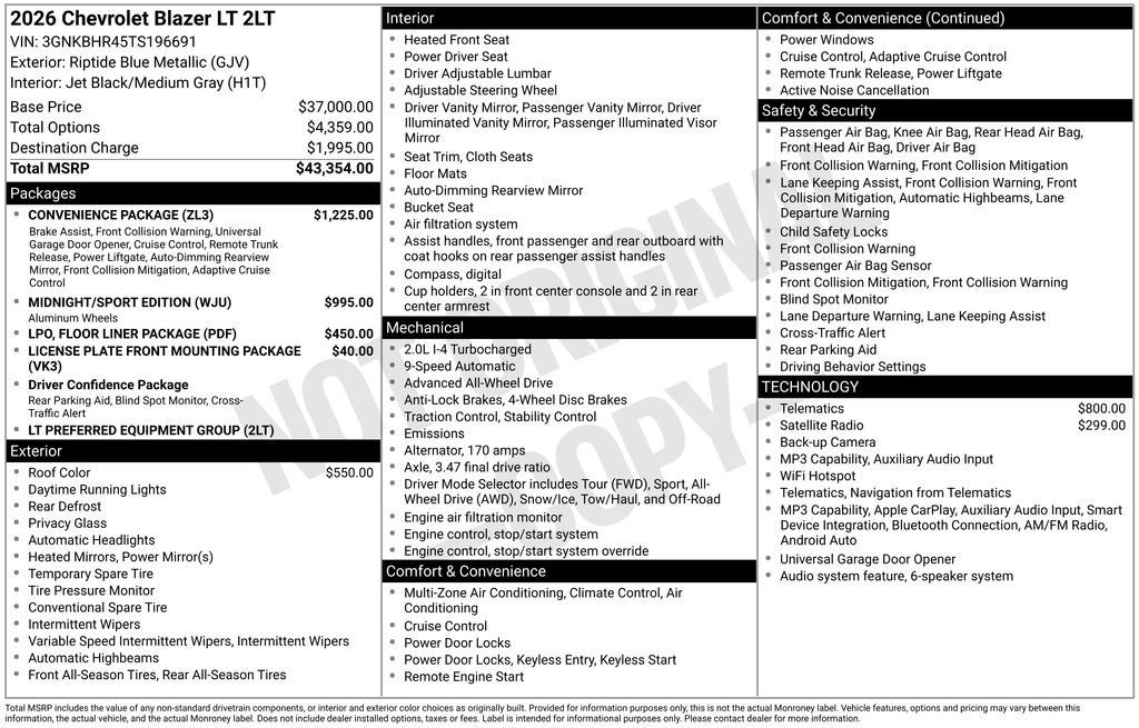 New 2026 Chevrolet Blazer LT w/ Convenience Package AWD/4WD image 37