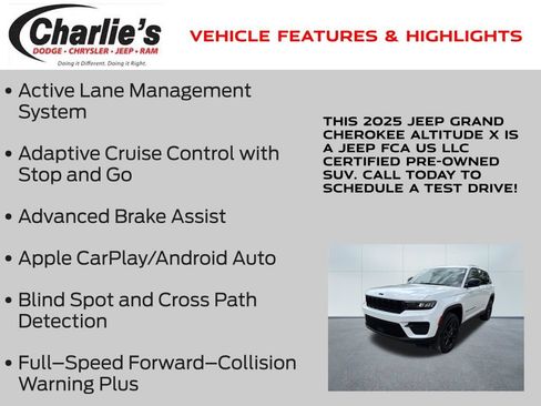 Certified 2025 Jeep Grand Cherokee Altitude AWD/4WD image 7