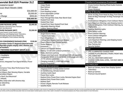 Used 2023 Chevrolet Bolt EUV Premier w/ Sun & Sound Package FWD image 32