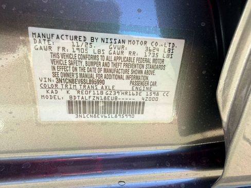 New 2025 Nissan Versa SV w/ Trunk Package image 30