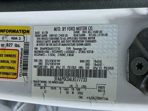 Used 2020 Ford Fusion SEL FWD image 12