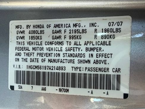 Used 2007 Honda Accord VP image 10
