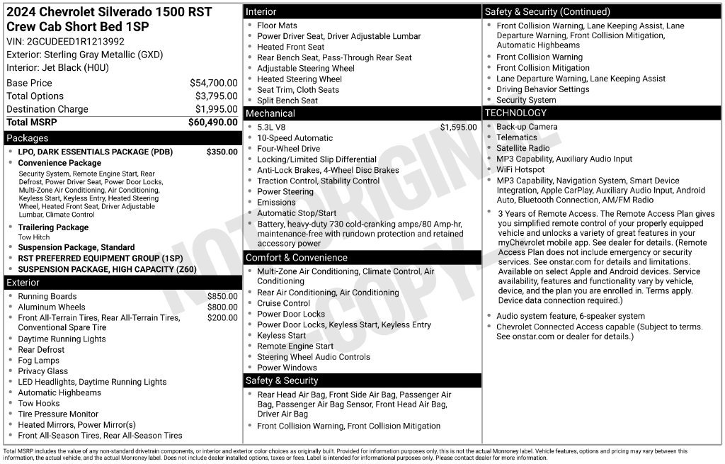Used 2024 Chevrolet Silverado 1500 RST w/ LPO, Dark Essentials Package AWD/4WD image 2
