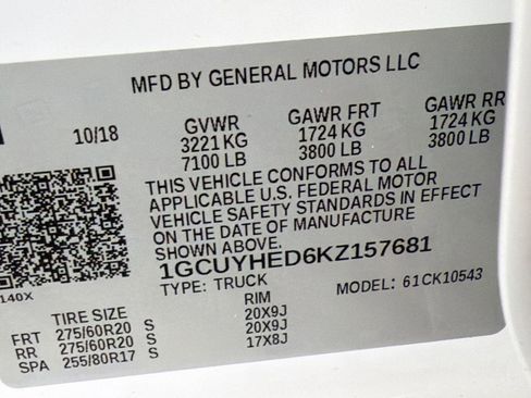 Used 2019 Chevrolet Silverado 1500 High Country w/ Safety Package II image 21