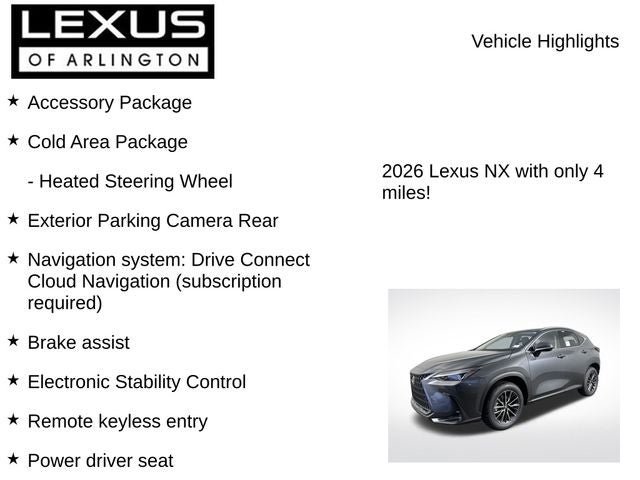 New 2026 Lexus NX 350 AWD w/ Accessory Package (2T) image 8