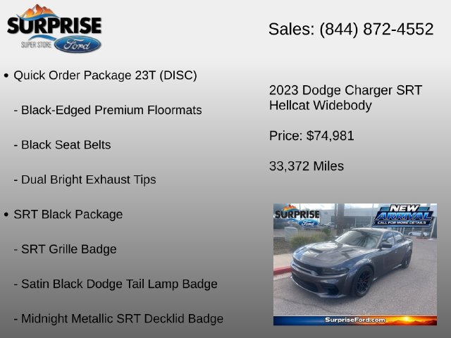 Used 2023 Dodge Charger SRT Hellcat w/ Navigation & Travel Group RWD image 6