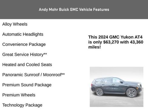 Used 2024 GMC Yukon AT4 w/ Technology Package image 8