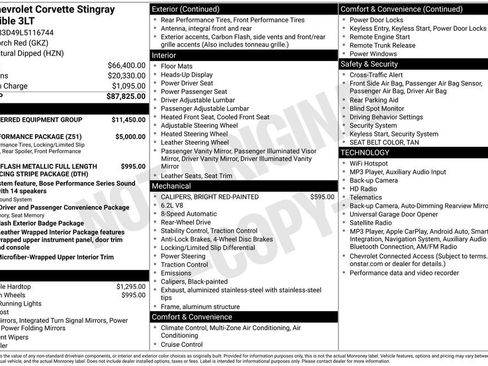 Used 2020 Chevrolet Corvette Stingray Premium Conv w/ 3LT Preferred Equipment Group RWD image 3