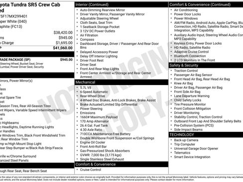 Used 2021 Toyota Tundra SR5 w/ SR5 Upgrade Package RWD image 18