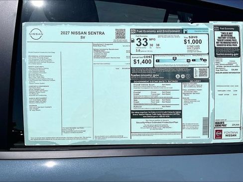 New 2027 Nissan Sentra SV w/ Floor Mat Package FWD image 12