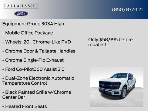 New 2025 Ford F150 XLT w/ Equipment Group 303A High image 11