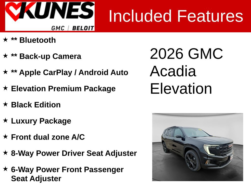 New 2026 GMC Acadia Elevation w/ Black Edition AWD/4WD image 2
