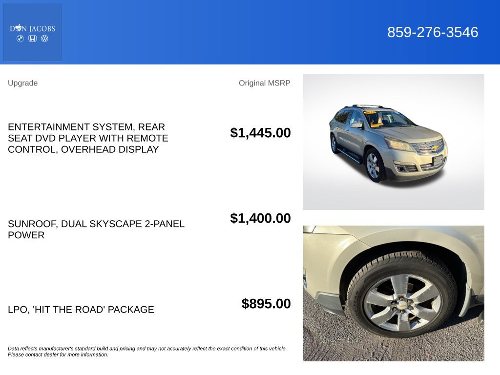 Used 2013 Chevrolet Traverse LTZ w/ LPO, 'HIT The Road' Package FWD image 6