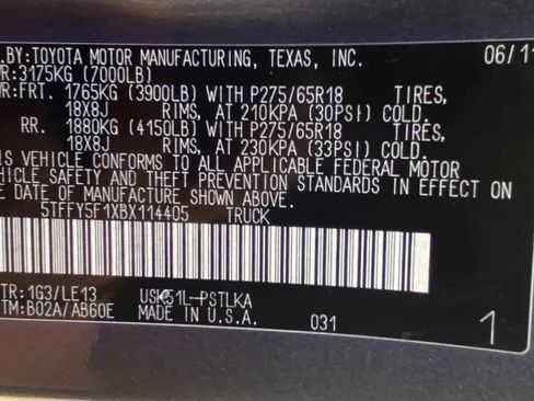 Used 2011 Toyota Tundra Limited w/ Memory Pkg RWD image 29