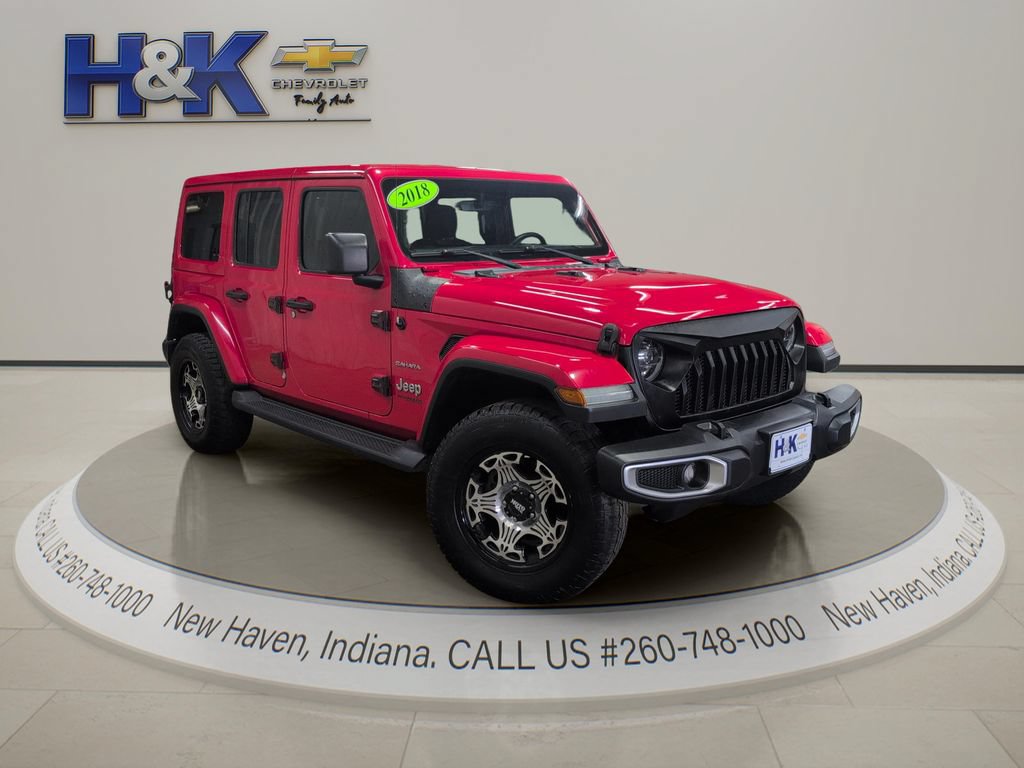 Used 2018 Jeep Wrangler Unlimited Sahara w/ Uconnect 4C Nav & Sound Group AWD/4WD image 1